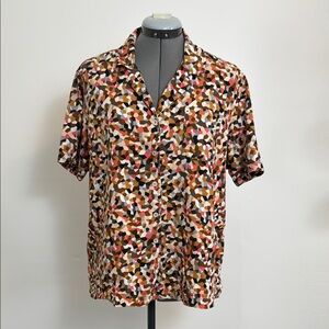 Multicolor Geometric Printed Button Down Shirt